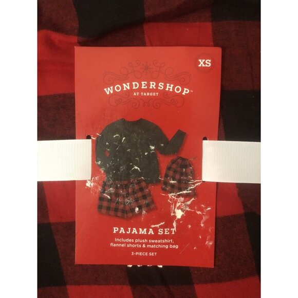 Wondershop Womens Red Black Buffalo Plaid Pajama Set Size XS Flannel - Picture 3 of 3